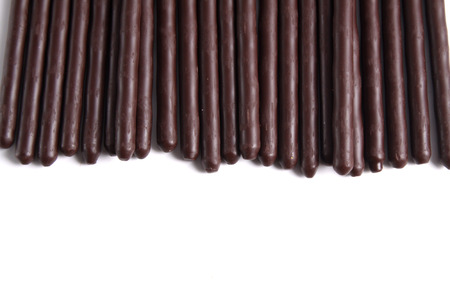 Choc stick pile on white backgroundの写真素材