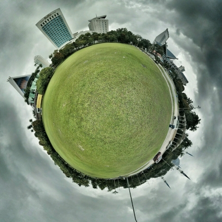 Tiny planet effect at Shah Alam Merdeka Squareの素材