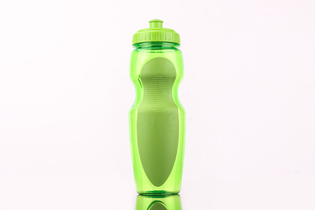 green bottle isolated on white backgroundの写真素材