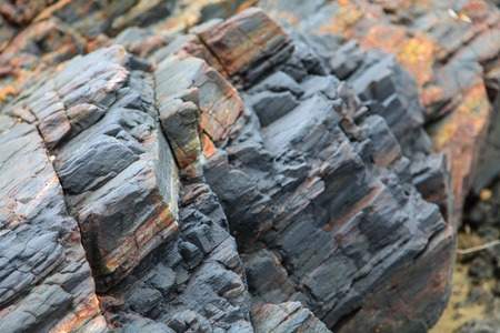 texture of rocks on shore, Kuala Terengganu, close upの写真素材