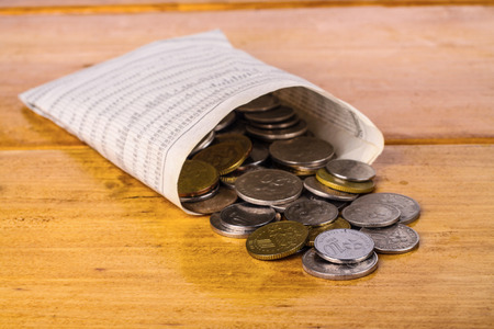 coins on the table. close-upの写真素材