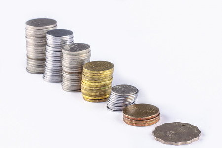 coins on the table. close-upの写真素材