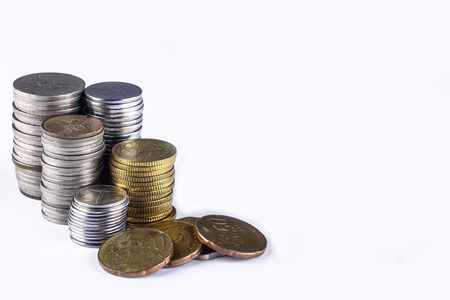coins on the table. close-upの写真素材