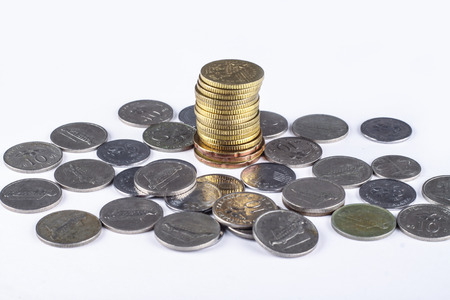 coins on the table. close-upの写真素材