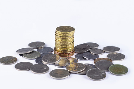 coins on the table. close-upの写真素材