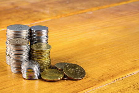 coins on the table. close-upの写真素材