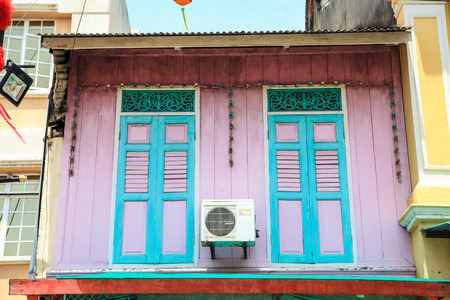 KUALA TERENGGANU 9 Aug. - The unique and old architecture of chinese village. Located at Chinatown in Kuala Terengganu, Malaysia.のeditorial素材