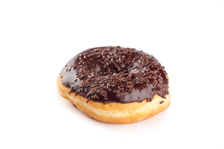 chocholate doughnuts isolated in white backgroundの写真素材