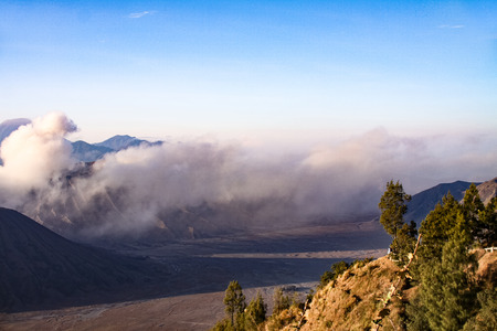 viewpoint at Penanjakan to view Mount Bromo at sunrisesの写真素材