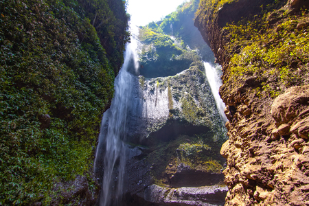 Madakaripura waterfall at November weatherの写真素材