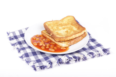 home made toast on white backgroundの写真素材