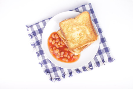 home made toast view from aboveの写真素材