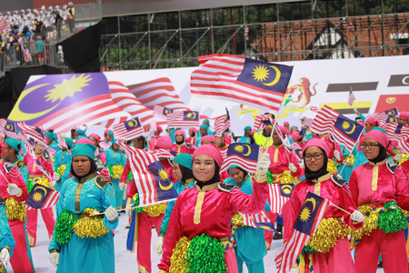 KUALA LUMPUR, MALAYSIA- 31ST AUGUST 2016 : Merdeka day celebration is held in commemoration of Malaysia's Independence Day at Dataran Merdeka; one of the most colorful events celebrated annually.のeditorial素材