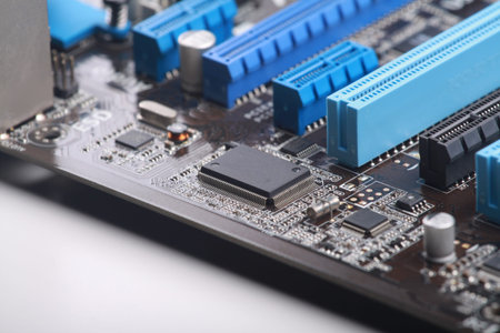 close up motherboard computer