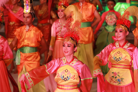 Kuala lumpur 25 September 2016 , Citra Warna Malaysia was held at Dataran Merdeka.Dancers performing traditional dance.のeditorial素材