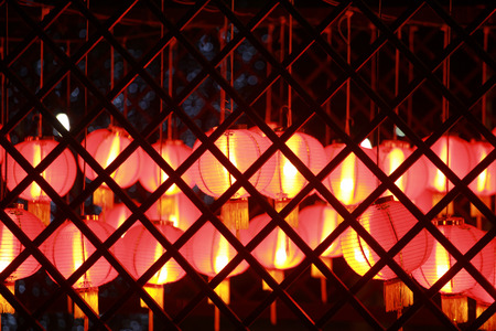 red lantern decoration for Chinese New Year celebration at Malaysia night viewの写真素材