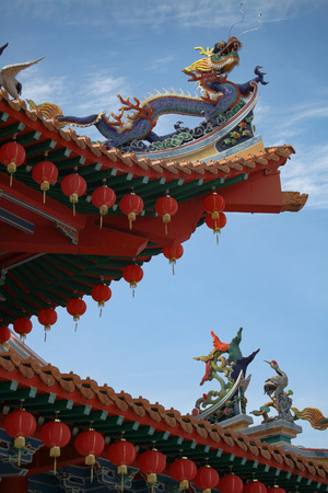 Kuala Lumpur, Malaysia - JANUARY 28, 2017. beautiful architecture Thean Hou Temple on Chinese New Year Celebration 2017 with traditional chinese lantern.のeditorial素材