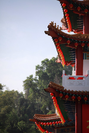 Kuala Lumpur, Malaysia - JANUARY 28, 2017. Thean Hou Temple on Chinese New Year Celebration 2017 with traditional chinese lantern.のeditorial素材