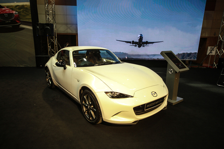 KUALA LUMPUR, MALAYSIA - 9 NOVEMBER 2017. New Mazda MX-5 been show at 2017 Malaysia car autoshow. Annual Motor show held at MAEPS, Serdang.のeditorial素材