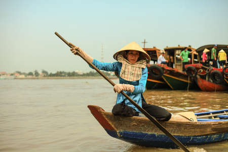 Ho Chi Minh City, Vietnam - 30 December 2017. The Mekong Delta, also known as the Western Region or the South-western region is the region in southwestern Vietnam where the Mekong River approaches and empties into the sea through a network of distributariのeditorial素材
