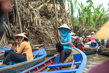 Ho Chi Minh City, Vietnam - 30 December 2017. The Mekong Delta, also known as the Western Region or the South-western region is the region in southwestern Vietnam where the Mekong River approaches and empties into the sea through a network of distributariのeditorial素材