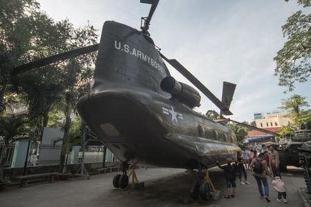 Ho Chi Minh City, Vietnam - 30 December 2017. The War Remnants Museum is a war museum at 28 Vo Van Tan, in District 3, Ho Chi Minh City, Vietnam. It contains exhibits relating to the Vietnam War and the first Indochina War involving the French colonialistのeditorial素材