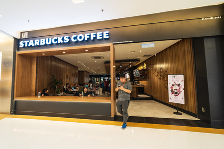 SUBANG JAYA, SELANGOR - 25 July 2018. STARBUCKS COFFEE inside Sunway Pyramid Mall at Subang Jaya.のeditorial素材