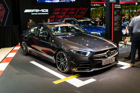 singapore -12 january 2019. the new mercedes amg cls 53 at singapore motor showのeditorial素材