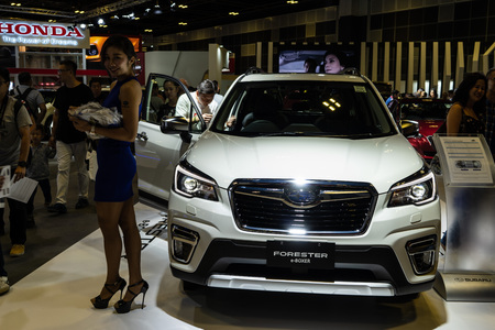 singapore -12 january 2019. subaru e boxer forester at singapore motor showのeditorial素材