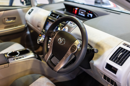 singapore -12 january 2019. the new toyota prius plus at singapore motor show.のeditorial素材