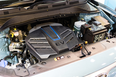 singapore -12 january 2019. the new hyundai kona electric at singapore motor showのeditorial素材