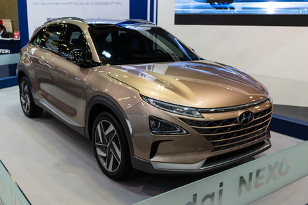 singapore -12 january 2019. the new hyundai nexo at singapore motor showのeditorial素材