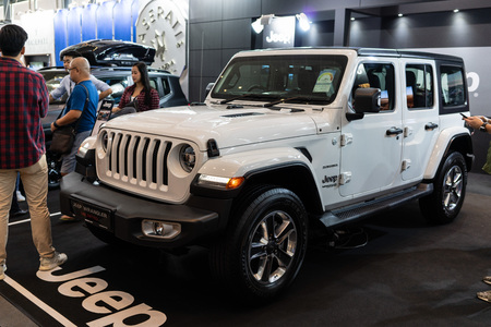 singapore -12 january 2019. the new jeep wrangler at singapore motor showのeditorial素材