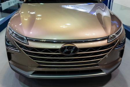 singapore -12 january 2019. the new hyundai nexo at singapore motor showのeditorial素材