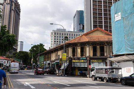 singapore -12 january 2019. singapore traditional building that still exist in the street.のeditorial素材