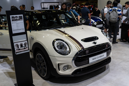 singapore -12 january 2019. mini clubman at singapore motor showのeditorial素材