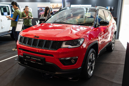 singapore -12 january 2019. jeep compas at singapore motor showのeditorial素材