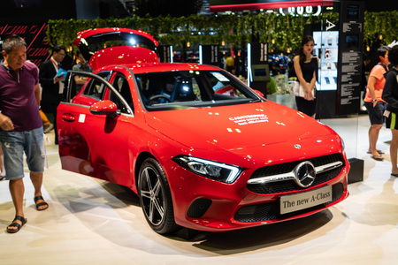 singapore -12 january 2019. mercedes a class at singapore motor showのeditorial素材