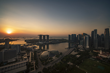 singapore landscape during blue hour no visible logoのeditorial素材