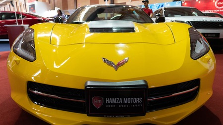 kuala lumpur, malaysia - 16 april 2019. chevrolet logo in kuala lumpur motor showのeditorial素材