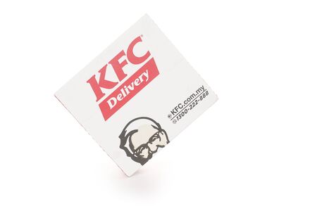 Shah Alam, Malaysia - 1 November 2019, Box of KFC isolated on white background.のeditorial素材