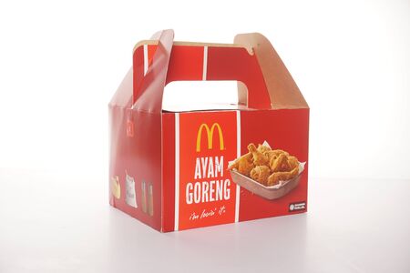 Shah Alam, Malaysia - 1 November 2019, McDonalds Packaging isolated on a White backgroundのeditorial素材