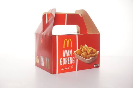 Shah Alam, Malaysia - 1 November 2019, McDonalds Packaging isolated on a White backgroundのeditorial素材