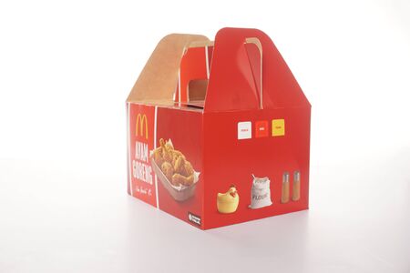 Shah Alam, Malaysia - 1 November 2019, McDonalds Packaging isolated on a White backgroundのeditorial素材