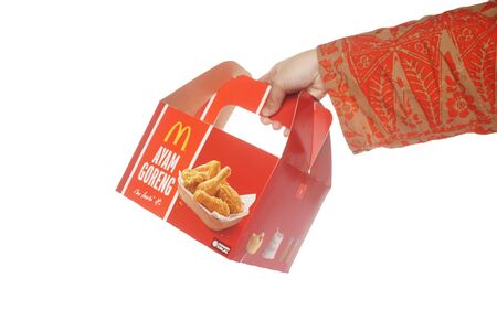 Shah Alam, Malaysia - 1 November 2019, McDonalds Packaging isolated on a White backgroundのeditorial素材