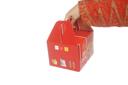 Shah Alam, Malaysia - 1 November 2019, McDonalds Packaging isolated on a White backgroundのeditorial素材