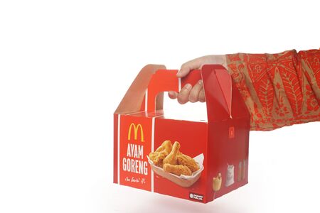 Shah Alam, Malaysia - 1 November 2019, McDonalds Packaging isolated on a White backgroundのeditorial素材