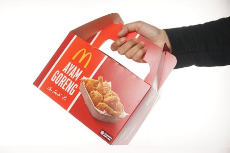 Shah Alam, Malaysia - 1 November 2019, McDonalds Packaging isolated on a White backgroundのeditorial素材