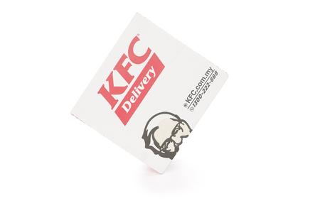 Shah Alam, Malaysia - 1 November 2019, Box of KFC isolated on white background.のeditorial素材