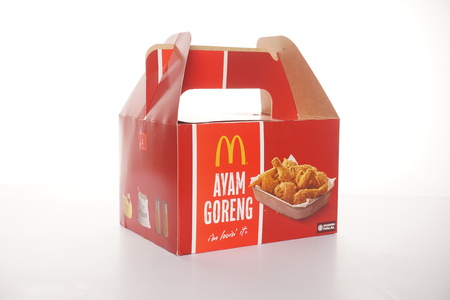 Shah Alam, Malaysia - 1 November 2019, McDonalds Packaging isolated on a White backgroundのeditorial素材
